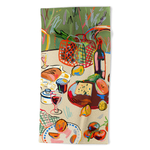 sandrapoliakov WINE BREAK Beach Towel
