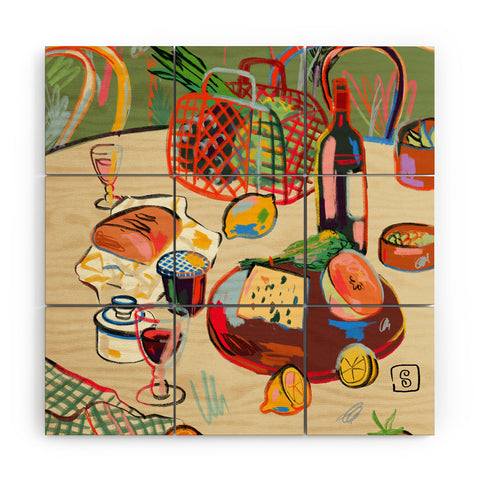 sandrapoliakov WINE BREAK Wood Wall Mural