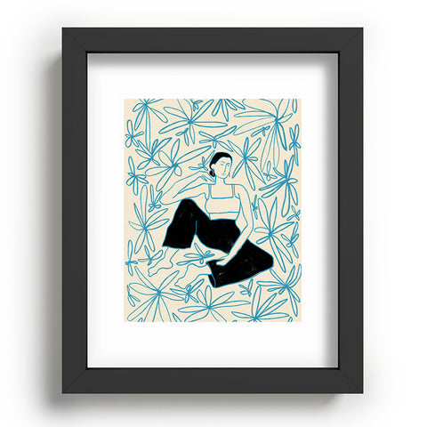 sandrapoliakov WOMAN IN A FIELD OF FLOWERS Recessed Framing Rectangle
