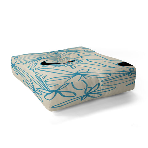 sandrapoliakov WOMAN IN A FIELD OF FLOWERS Floor Pillow Square