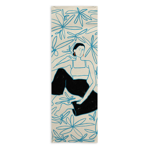 sandrapoliakov WOMAN IN A FIELD OF FLOWERS Yoga Towel