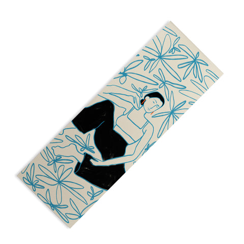 sandrapoliakov WOMAN IN A FIELD OF FLOWERS Yoga Mat