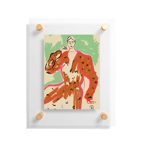 sandrapoliakov WOMAN IN A TERRACOTTA DRESS Floating Acrylic Print