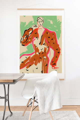 sandrapoliakov WOMAN IN A TERRACOTTA DRESS Art Print And Hanger