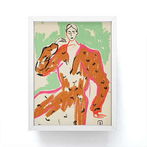 sandrapoliakov WOMAN IN A TERRACOTTA DRESS Framed Mini Art Print