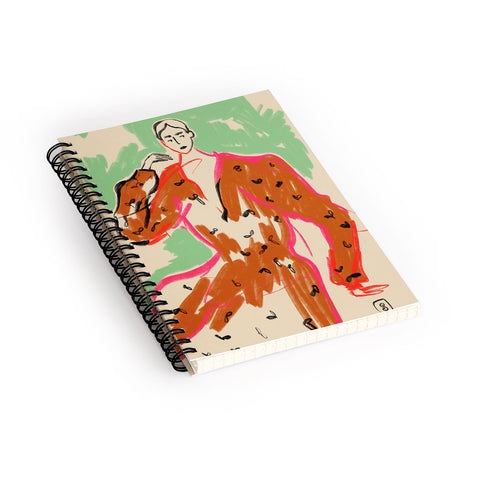 sandrapoliakov WOMAN IN A TERRACOTTA DRESS Spiral Notebook