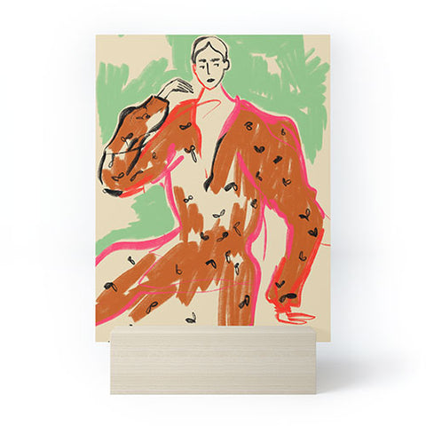 sandrapoliakov WOMAN IN A TERRACOTTA DRESS Mini Art Print