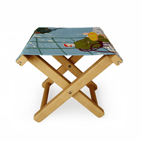 sandrapoliakov WOMAN UNDER A TREE Folding Stool