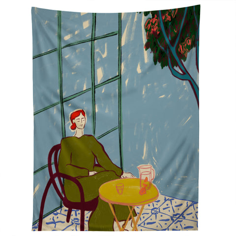 sandrapoliakov WOMAN UNDER A TREE Tapestry