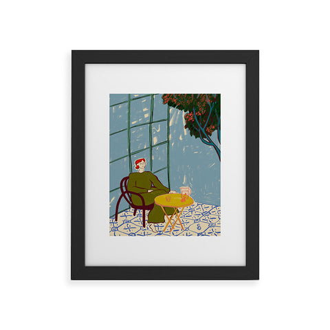 sandrapoliakov WOMAN UNDER A TREE Framed Art Print