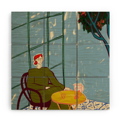 sandrapoliakov WOMAN UNDER A TREE Wood Wall Mural