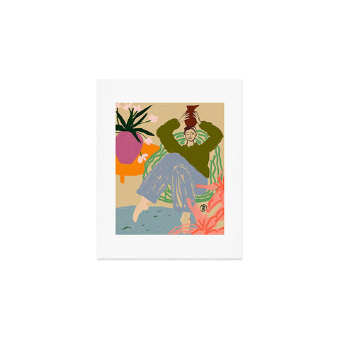 sandrapoliakov WOMAN WITH VESSEL Art Print