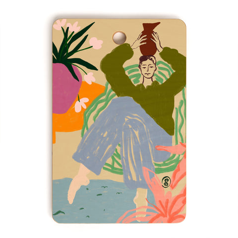 sandrapoliakov WOMAN WITH VESSEL Cutting Board Rectangle
