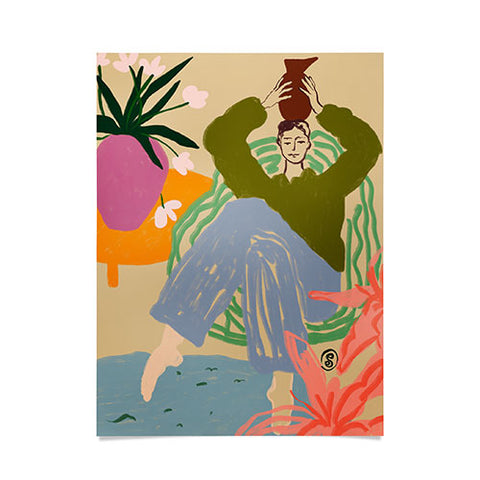 sandrapoliakov WOMAN WITH VESSEL Poster