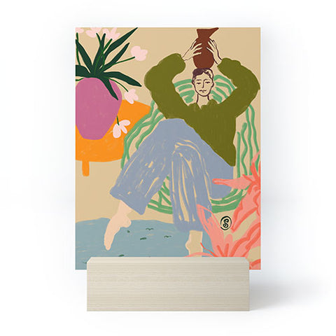 sandrapoliakov WOMAN WITH VESSEL Mini Art Print