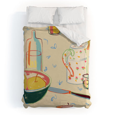 sandrapoliakov YELLOW APPLES I Duvet Cover
