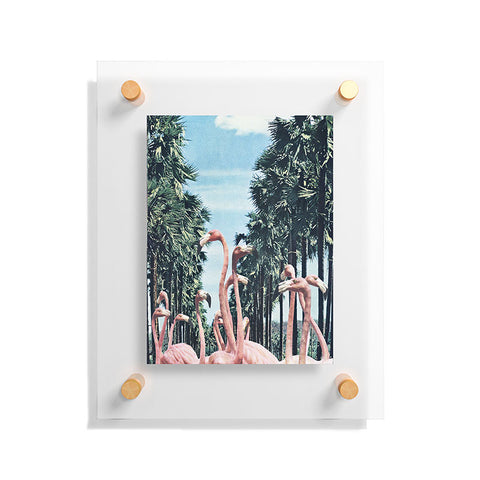 Sarah Eisenlohr Palm Trees Flamingos Floating Acrylic Print