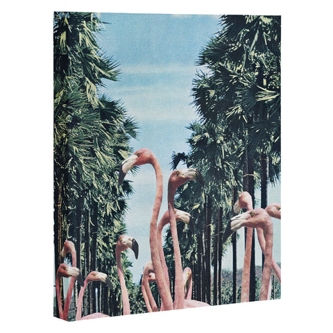 Sarah Eisenlohr Palm Trees Flamingos Art Canvas