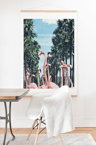 Sarah Eisenlohr Palm Trees Flamingos Art Print And Hanger