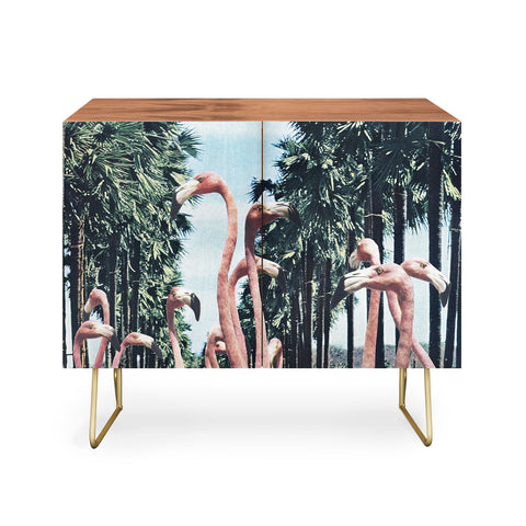 Sarah Eisenlohr Palm Trees Flamingos Credenza