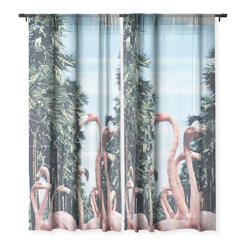 Sarah Eisenlohr Palm Trees Flamingos Sheer Non Repeat