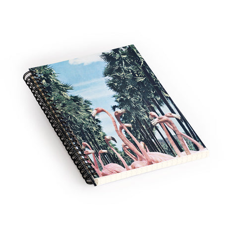 Sarah Eisenlohr Palm Trees Flamingos Spiral Notebook
