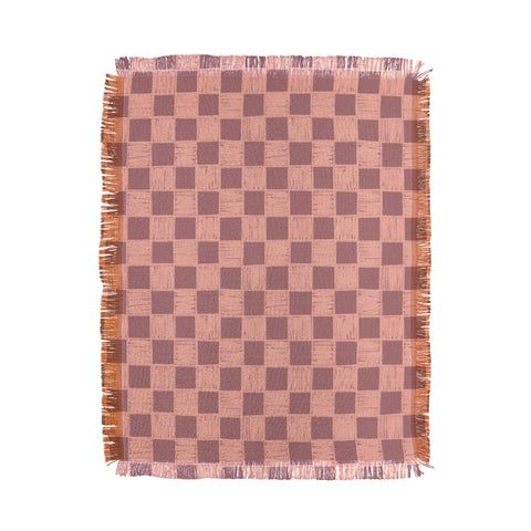 Schatzi Brown Alice Check Mauve Throw Blanket