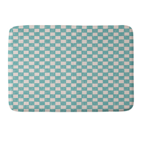 Schatzi Brown Alice Check Mint Memory Foam Bath Mat