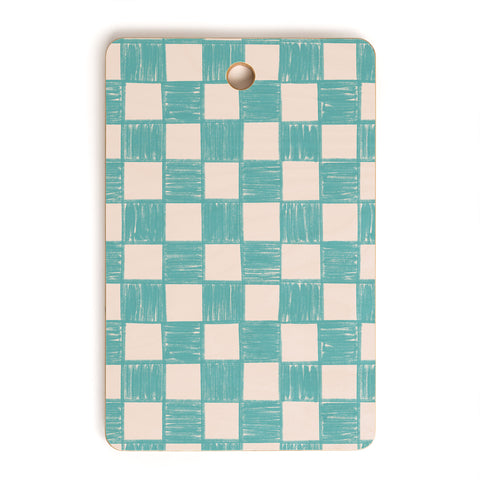 Schatzi Brown Alice Check Mint Cutting Board Rectangle