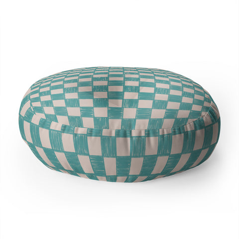 Schatzi Brown Alice Check Mint Floor Pillow Round