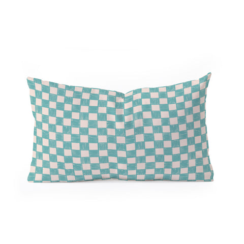Schatzi Brown Alice Check Mint Oblong Throw Pillow