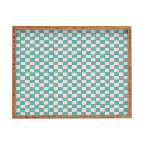 Schatzi Brown Alice Check Mint Rectangular Tray