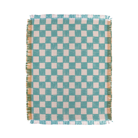 Schatzi Brown Alice Check Mint Throw Blanket