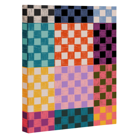 Schatzi Brown Alice Check Multi Art Canvas