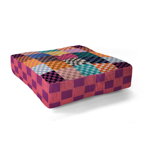 Schatzi Brown Alice Check Multi Floor Pillow Square