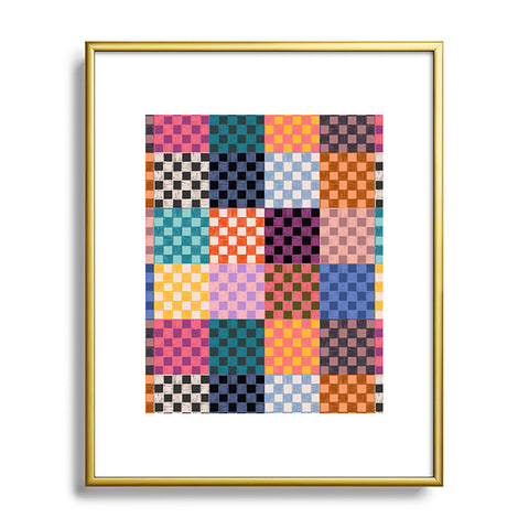 Schatzi Brown Alice Check Multi Metal Framed Art Print