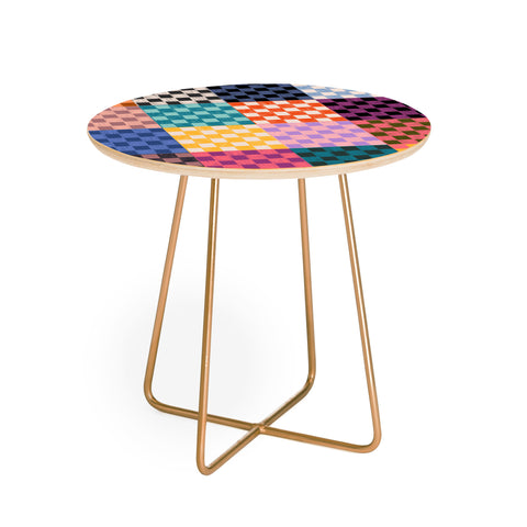 Schatzi Brown Alice Check Multi Round Side Table