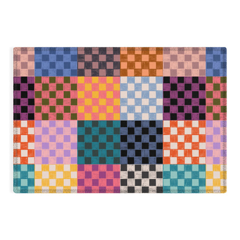 Schatzi Brown Alice Check Multi Outdoor Rug