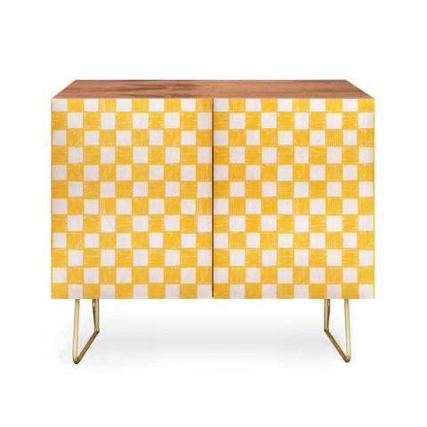 Schatzi Brown Alice Check Yellow Credenza
