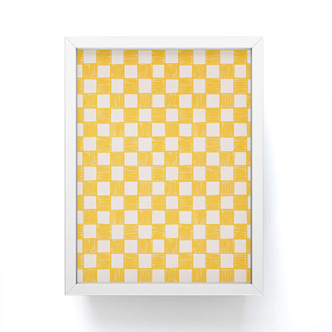 Schatzi Brown Alice Check Yellow Framed Mini Art Print