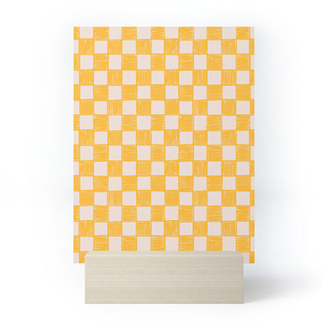Schatzi Brown Alice Check Yellow Mini Art Print