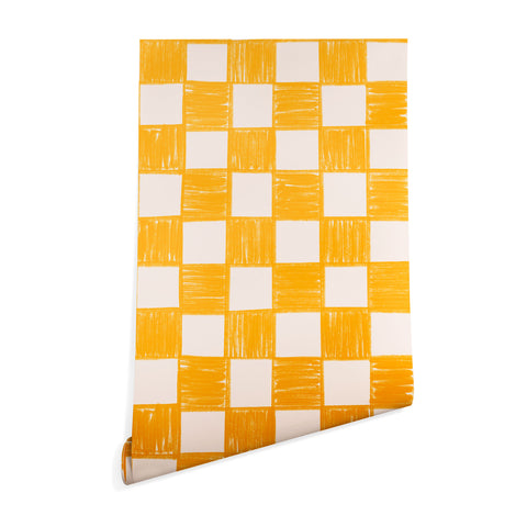Schatzi Brown Alice Check Yellow Wallpaper