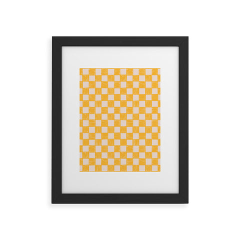Schatzi Brown Alice Check Yellow Framed Art Print