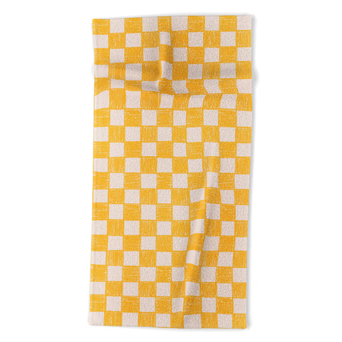 Schatzi Brown Alice Check Yellow Beach Towel