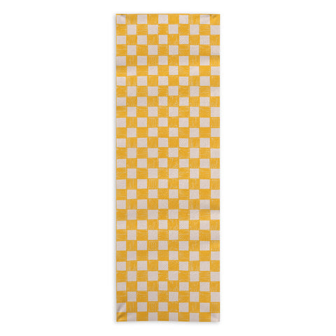 Schatzi Brown Alice Check Yellow Yoga Towel