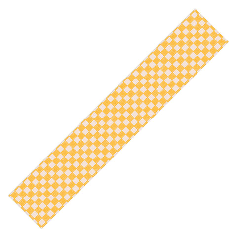 Schatzi Brown Alice Check Yellow Table Runner