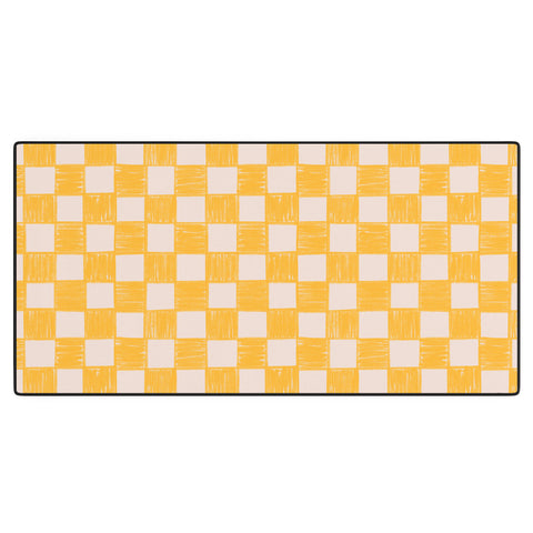 Schatzi Brown Alice Check Yellow Desk Mat