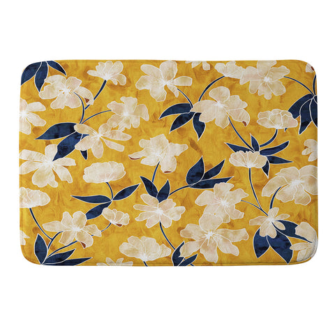 Schatzi Brown Amiee Floral Dandelion Memory Foam Bath Mat