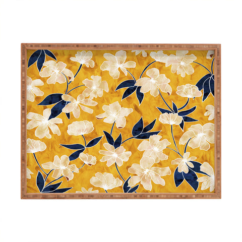 Schatzi Brown Amiee Floral Dandelion Rectangular Tray