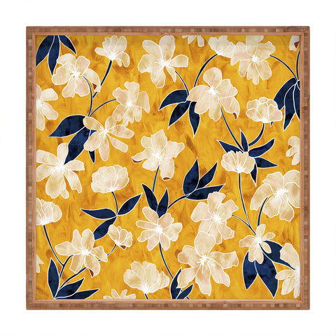 Schatzi Brown Amiee Floral Dandelion Square Tray